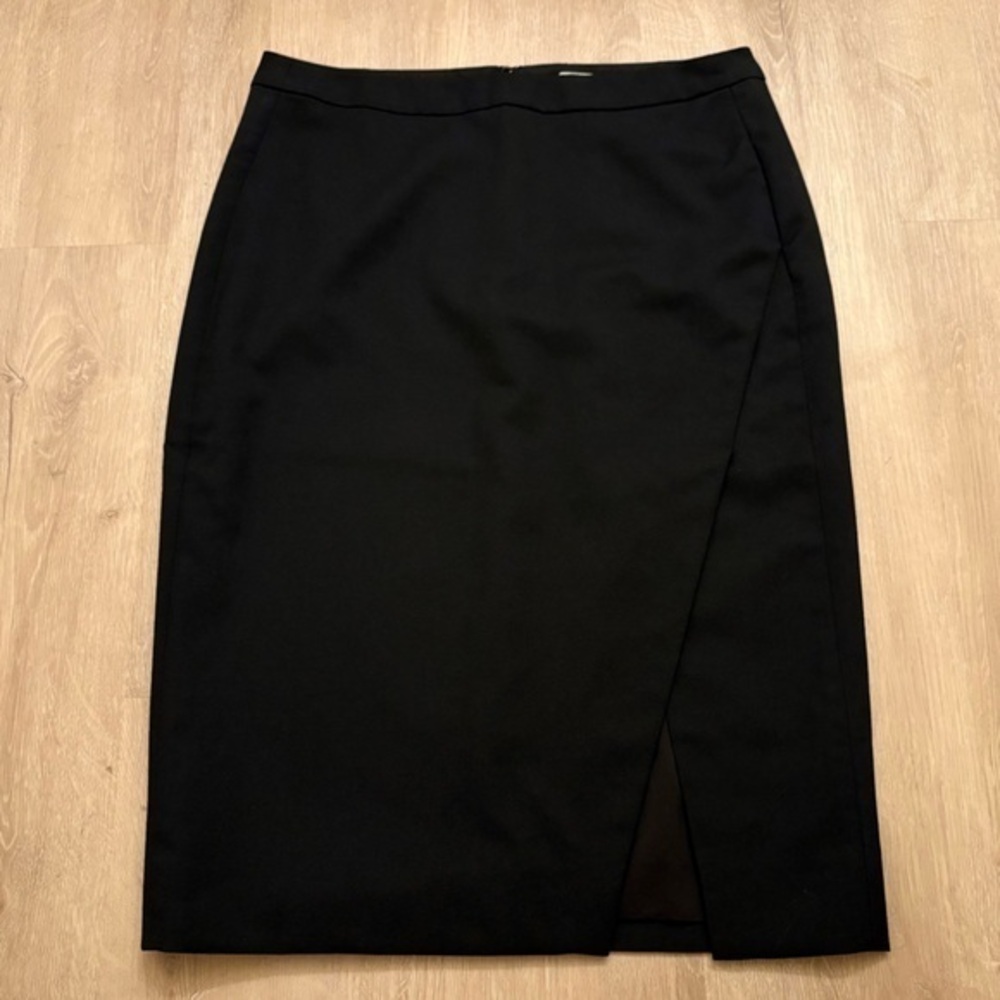 Garnet Hill Black Wool Pencil Skirt Womens 30” Waist Size 6